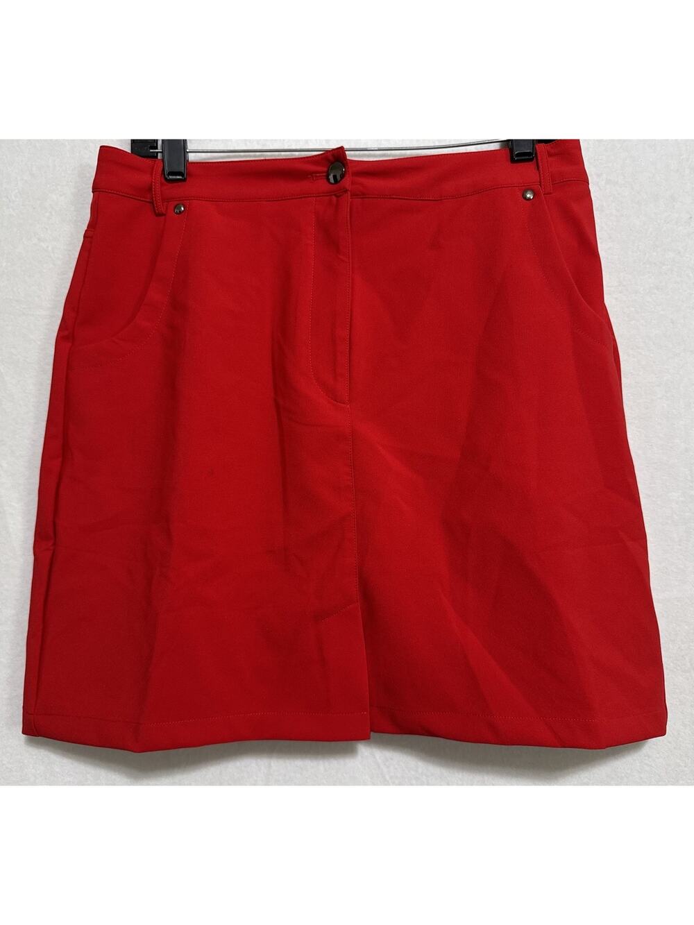Acegolfs Women Golf Tennis Skort Red Athletic Skirt Pockets Size Large Zip NWT